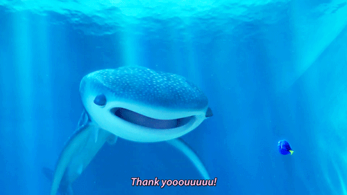 thank you whale dory pixar